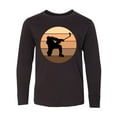 thumbnail image 1 of Inktastic Hockey Retro Sunset Long Sleeve Youth T-Shirt, 1 of 5