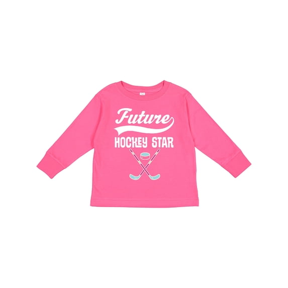 Inktastic Hockey Star Future Boys or Girls Long Sleeve Toddler T-Shirt