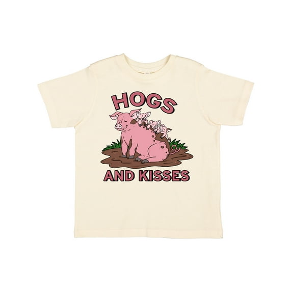 Inktastic Hogs and Kisses with Cute Pig Family Boys or Girls Toddler T-Shirt