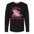 thumbnail image 1 of Inktastic Hogs and Kisses with Cute Pig Family Long Sleeve T-Shirt, 1 of 5