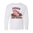 thumbnail image 1 of Inktastic Hogs and Kisses with Cute Pig Family Long Sleeve Youth T-Shirt, 1 of 5