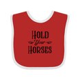 thumbnail image 1 of Inktastic Hold Your Horses Boys or Girls Baby Bib, 1 of 4