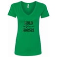 thumbnail image 1 of Inktastic Hold Your Horses Women's V-Neck T-Shirt, 1 of 5
