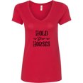 thumbnail image 1 of Inktastic Hold Your Horses Women's V-Neck T-Shirt, 1 of 5