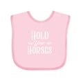 thumbnail image 1 of Inktastic Hold Your Horses in White Boys or Girls Baby Bib, 1 of 4