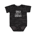 thumbnail image 1 of Inktastic Hold Your Horses in White Boys or Girls Baby Bodysuit, 1 of 5