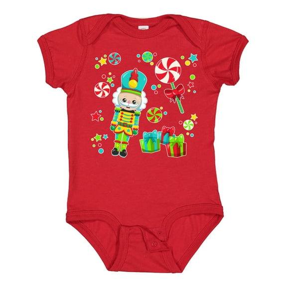 Inktastic Holiday Nutcracker and Candy for Christmas Boys or Girls Baby Bodysuit