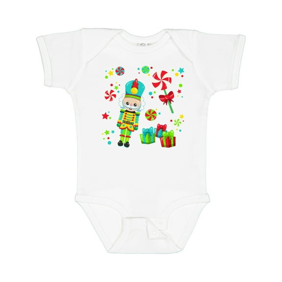 Inktastic Holiday Nutcracker and Candy for Christmas Boys or Girls Baby Bodysuit