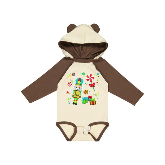 Inktastic Holiday Nutcracker and Candy for Christmas Boys or Girls Long Sleeve Baby Bodysuit
