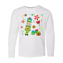 Inktastic Holiday Nutcracker and Candy for Christmas Long Sleeve Youth T-Shirt