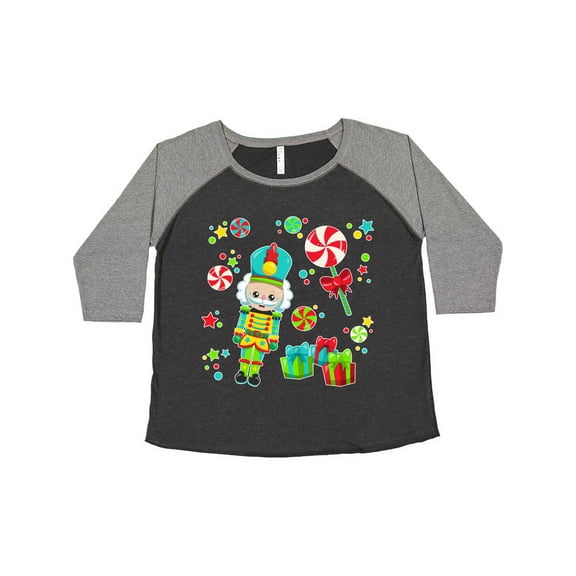 Inktastic Holiday Nutcracker and Candy for Christmas Women's Plus Size T-Shirt