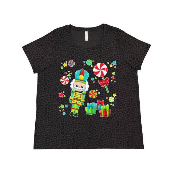 Inktastic Holiday Nutcracker and Candy for Christmas Women's Plus Size T-Shirt