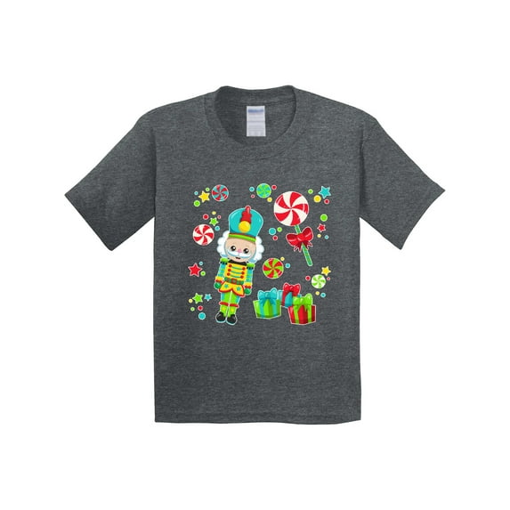 Inktastic Holiday Nutcracker and Candy for Christmas Youth T-Shirt