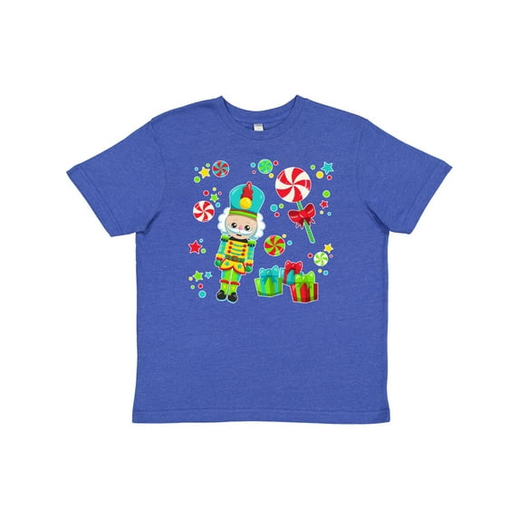 Inktastic Holiday Nutcracker and Candy for Christmas Youth T-Shirt