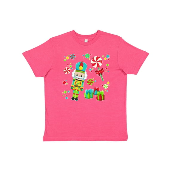 Inktastic Holiday Nutcracker and Candy for Christmas Youth T-Shirt