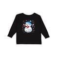 thumbnail image 1 of Inktastic Holiday Snowman Boys or Girls Long Sleeve Toddler T-Shirt, 1 of 5