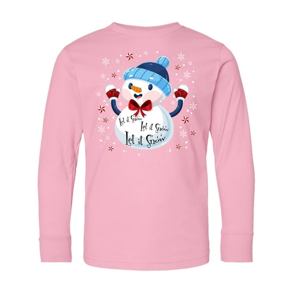 Inktastic Holiday Snowman Long Sleeve Youth T-Shirt
