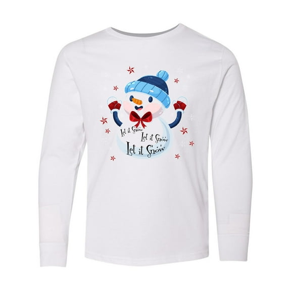 Inktastic Holiday Snowman Long Sleeve Youth T-Shirt