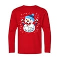 thumbnail image 1 of Inktastic Holiday Snowman Long Sleeve Youth T-Shirt, 1 of 5