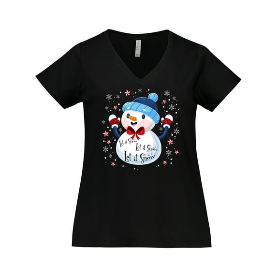 Inktastic Holiday Snowman Women's Plus Size V-Neck T-Shirt