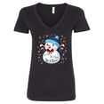 thumbnail image 1 of Inktastic Holiday Snowman Women's V-Neck T-Shirt, 1 of 5