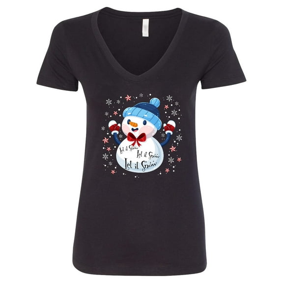 Inktastic Holiday Snowman Women's V-Neck T-Shirt