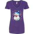 thumbnail image 1 of Inktastic Holiday Snowman Women's V-Neck T-Shirt, 1 of 5