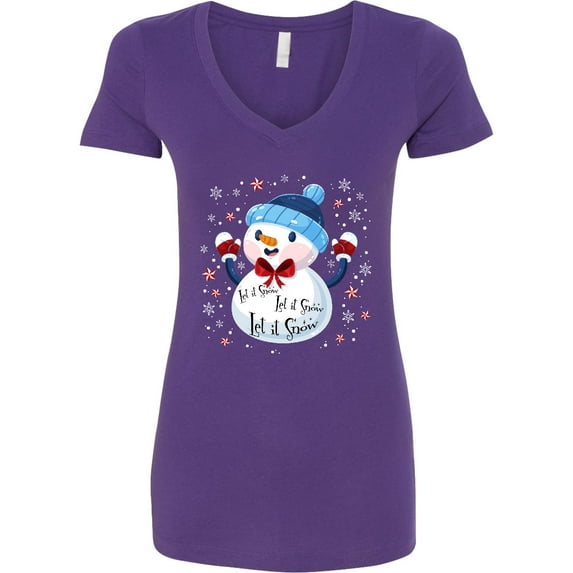 Inktastic Holiday Snowman Women's V-Neck T-Shirt