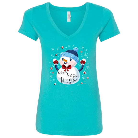 Inktastic Holiday Snowman Women's V-Neck T-Shirt