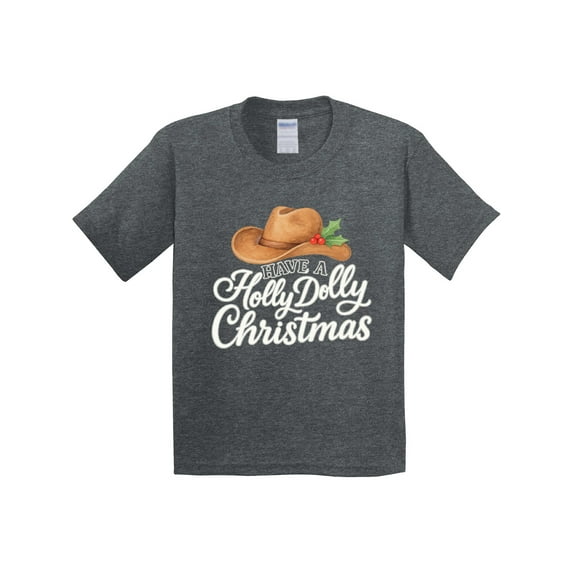 Inktastic Holly Dolly Christmas Cowboy Hat Festive Youth T-Shirt