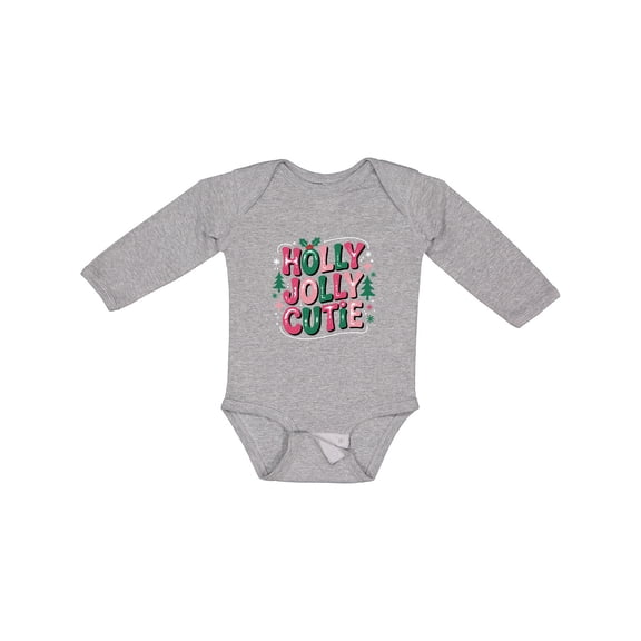 Inktastic Holly Jolly Cutie Girls Long Sleeve Baby Bodysuit