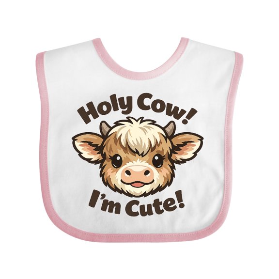 Inktastic Holy Cow I'm Cute Boys or Girls Baby Bib
