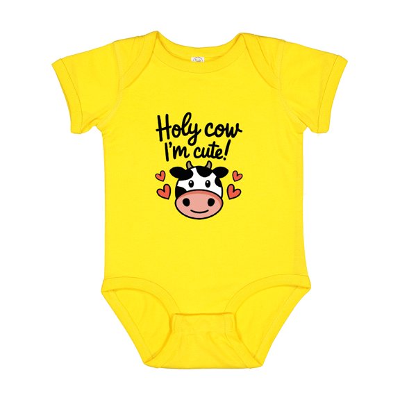 Inktastic Holy Cow I'm Cute Boys or Girls Baby Bodysuit