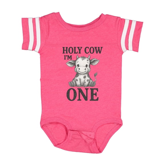 Inktastic Holy Cow I'm One Birthday Boys or Girls Baby Bodysuit