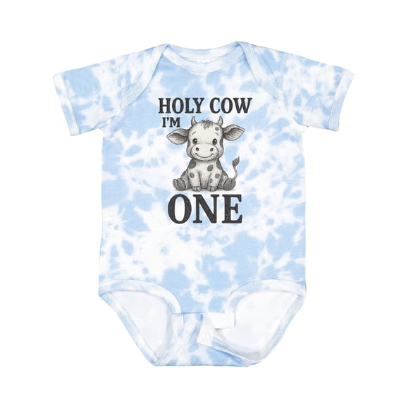 Inktastic Holy Cow I'm One Birthday Boys or Girls Baby Bodysuit