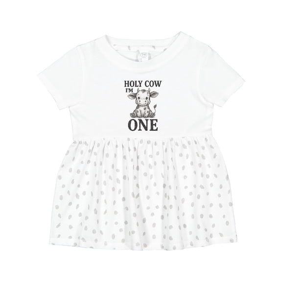 Inktastic Holy Cow I'm One Birthday Girls Baby Dress