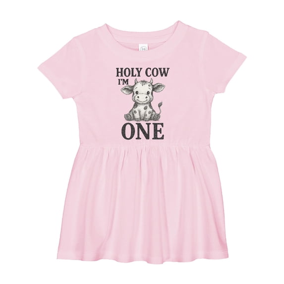 Inktastic Holy Cow I'm One Birthday Girls Baby Dress