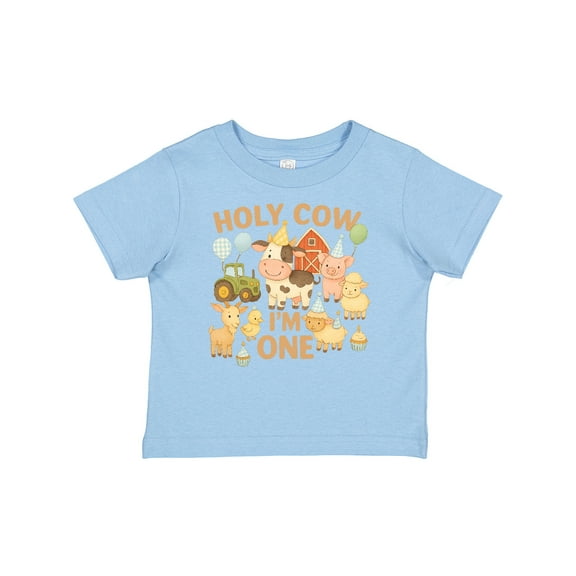 Inktastic Holy Cow I'm One Boy Farm Animal Birthday Boys or Girls Baby T-Shirt