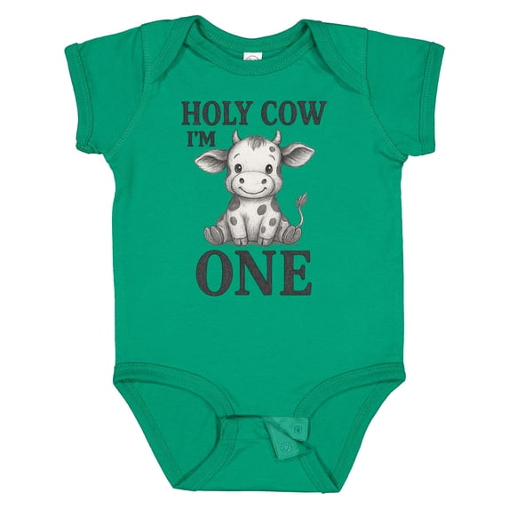 Inktastic Holy Cow I'm One Boys or Girls Baby Bodysuit