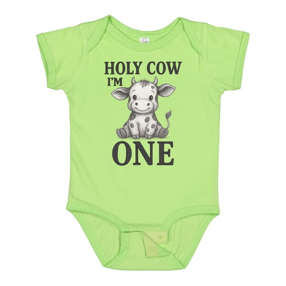 Inktastic Holy Cow I'm One Boys or Girls Baby Bodysuit