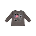 thumbnail image 1 of Inktastic Home of The Free Because My Daddy is Brave with Flag Boys or Girls Long Sleeve Toddler T-Shirt, 1 of 5