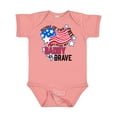 thumbnail image 1 of Inktastic Home of the Free Because My Daddy is Brave Boys or Girls Baby Bodysuit, 1 of 5