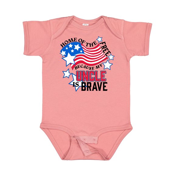 Inktastic Home of the Free Because My Uncle is Brave Boys or Girls Baby Bodysuit