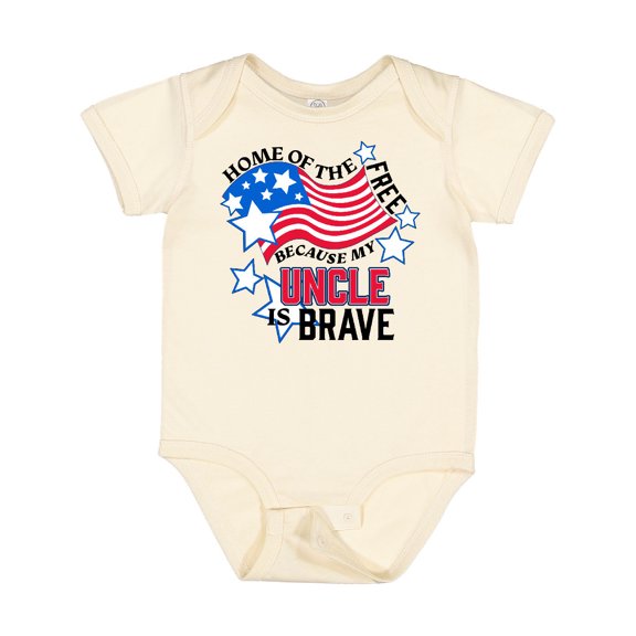 Inktastic Home of the Free Because My Uncle is Brave Boys or Girls Baby Bodysuit