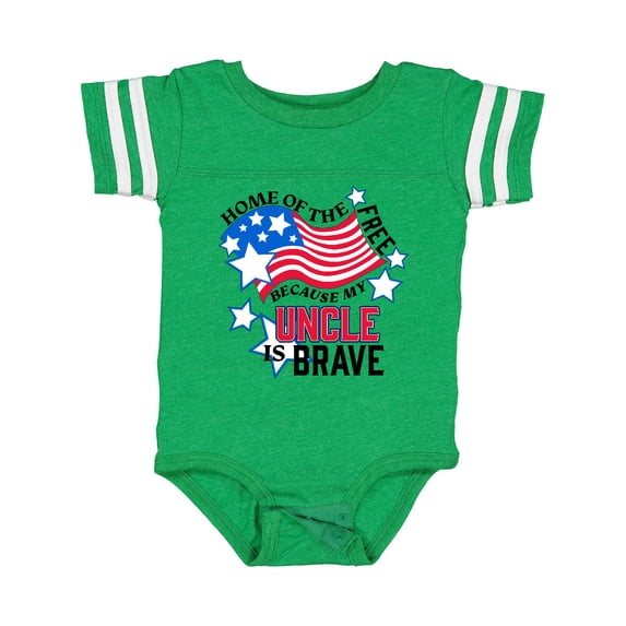 Inktastic Home of the Free Because My Uncle is Brave Boys or Girls Baby Bodysuit