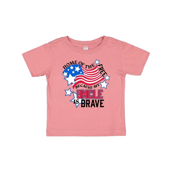 Inktastic Home of the Free Because My Uncle is Brave Boys or Girls Baby T-Shirt