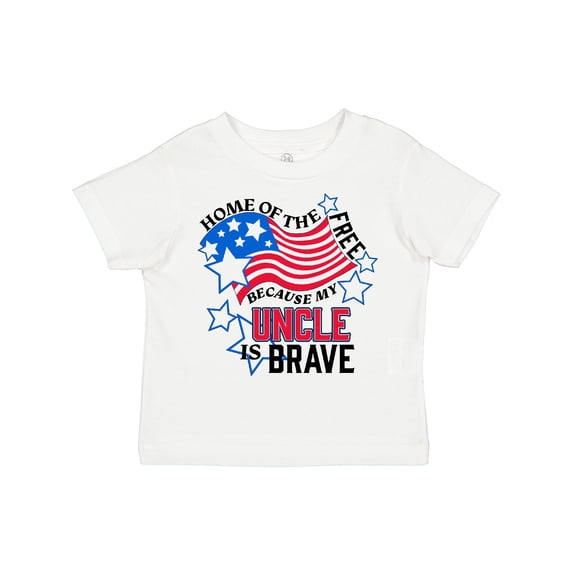 Inktastic Home of the Free Because My Uncle is Brave Boys or Girls Toddler T-Shirt