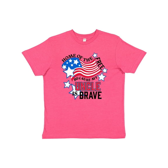 Inktastic Home of the Free Because My Uncle is Brave Youth T-Shirt