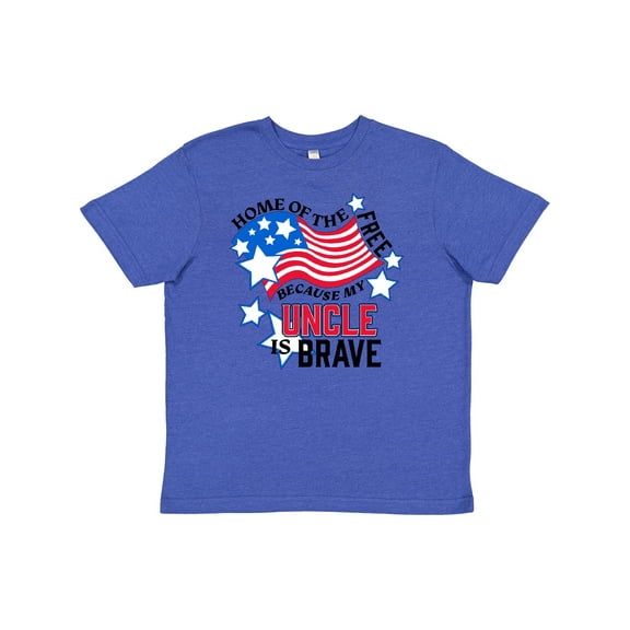Inktastic Home of the Free Because My Uncle is Brave Youth T-Shirt