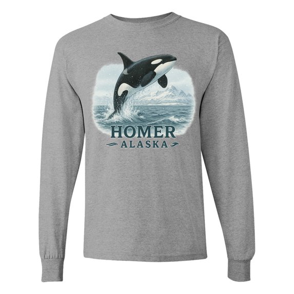 Inktastic Homer Alaska Whale Long Sleeve T-Shirt